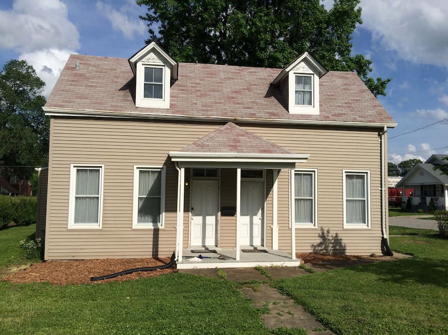 Front of house. It is a single family home.