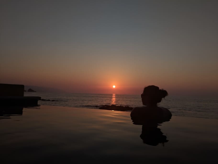 Sunset in your private infinity pool