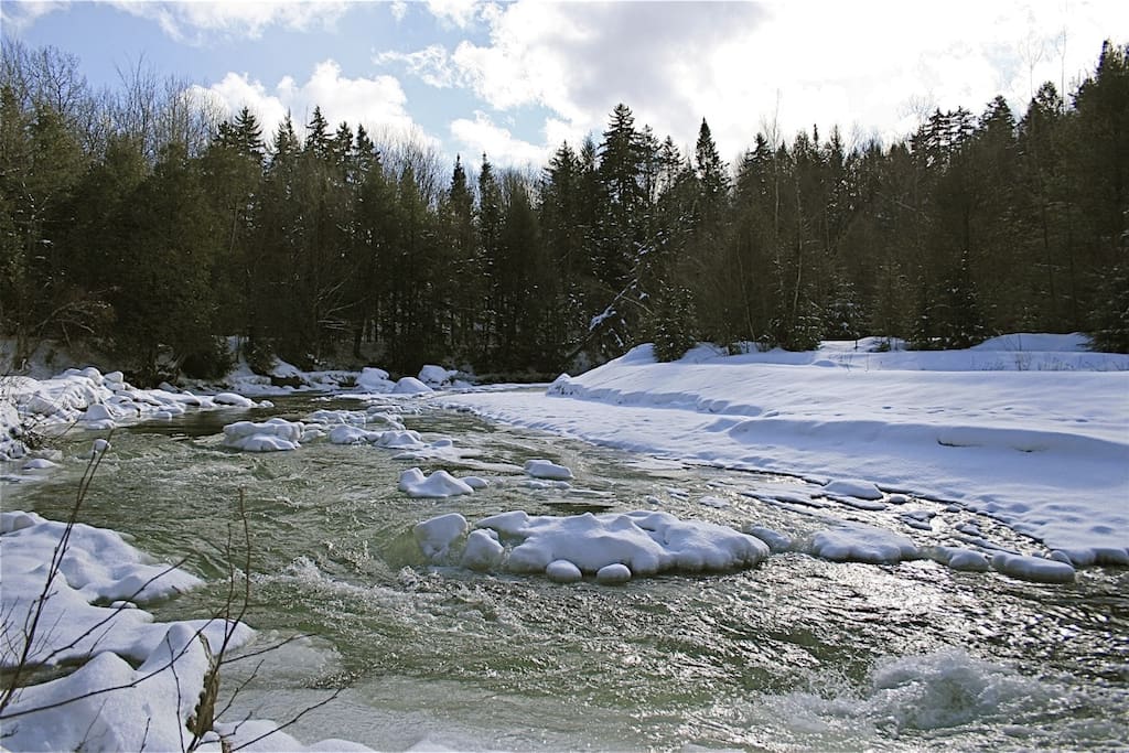 Upstream view of our 'winter' swimming hole.