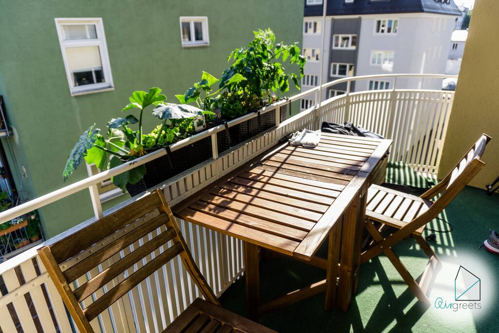 Enjoy the sun on our balcony.
