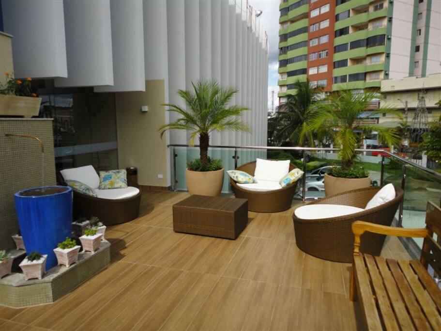 Ambiente para descanso compartilhado.