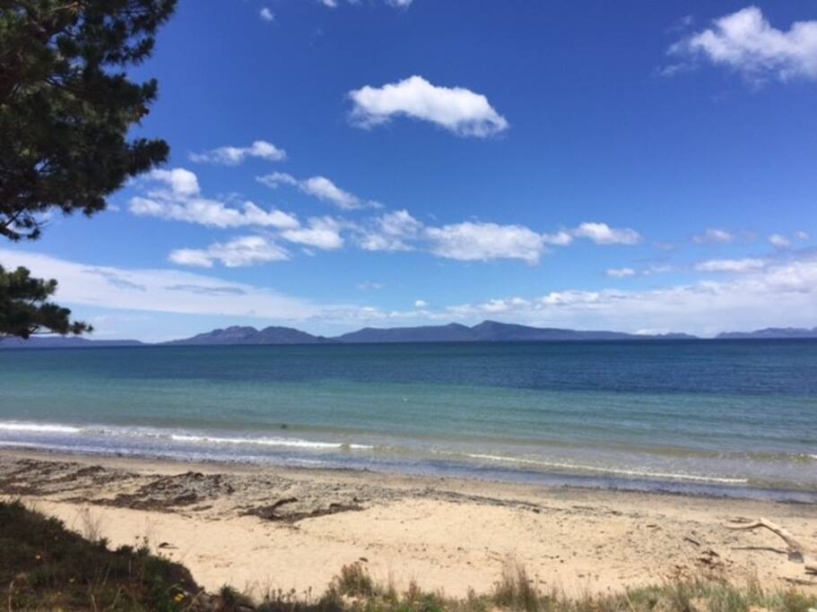 Five minute walk from shack to beach