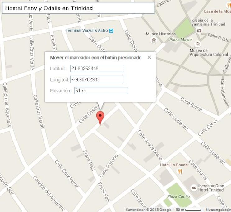 Mapa de ubicación con coordenadas GPS