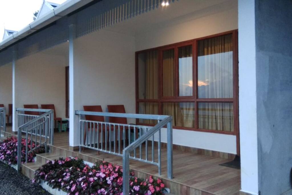 Front view with balcony