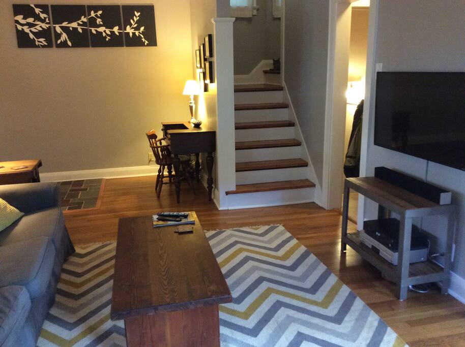 Living room with cable TV