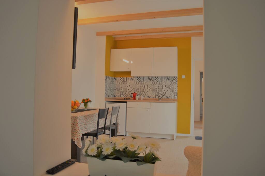 Living room with kitchen