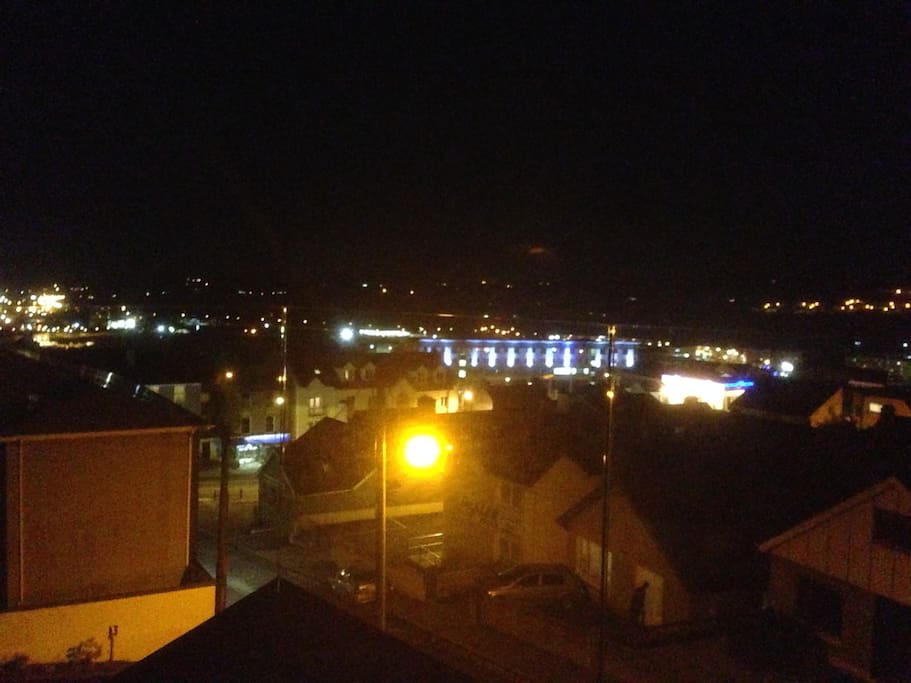 Part of the view at night over the Town.