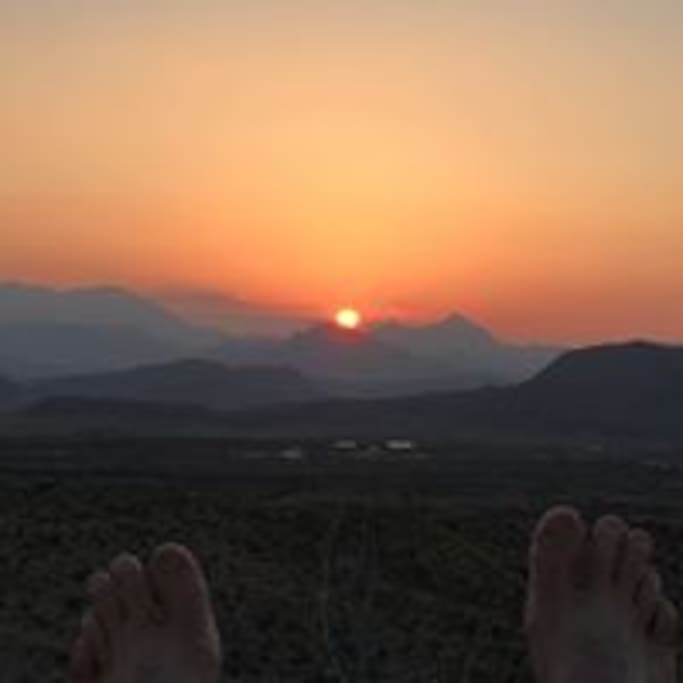 Early Summer sunrise on the Christmas Mountains- with my feet!