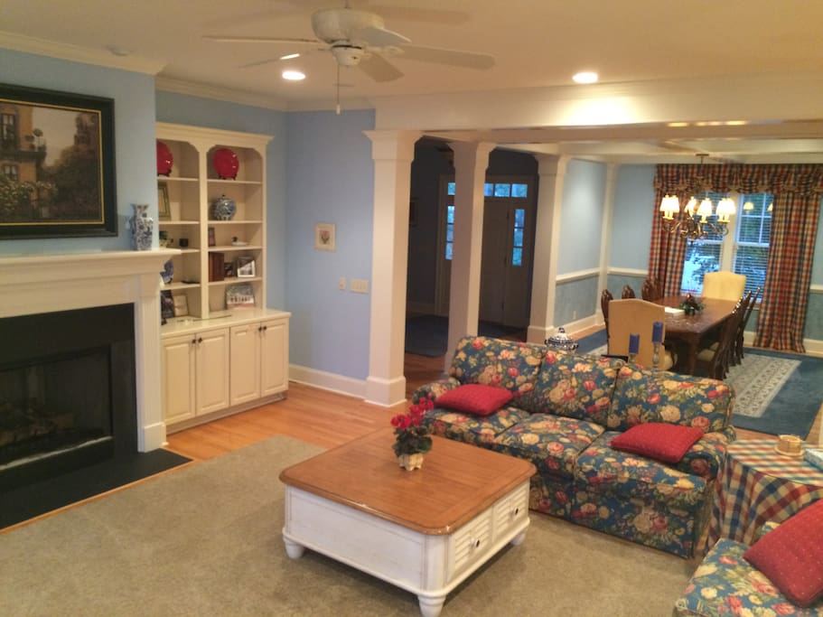 Living room with fireplace