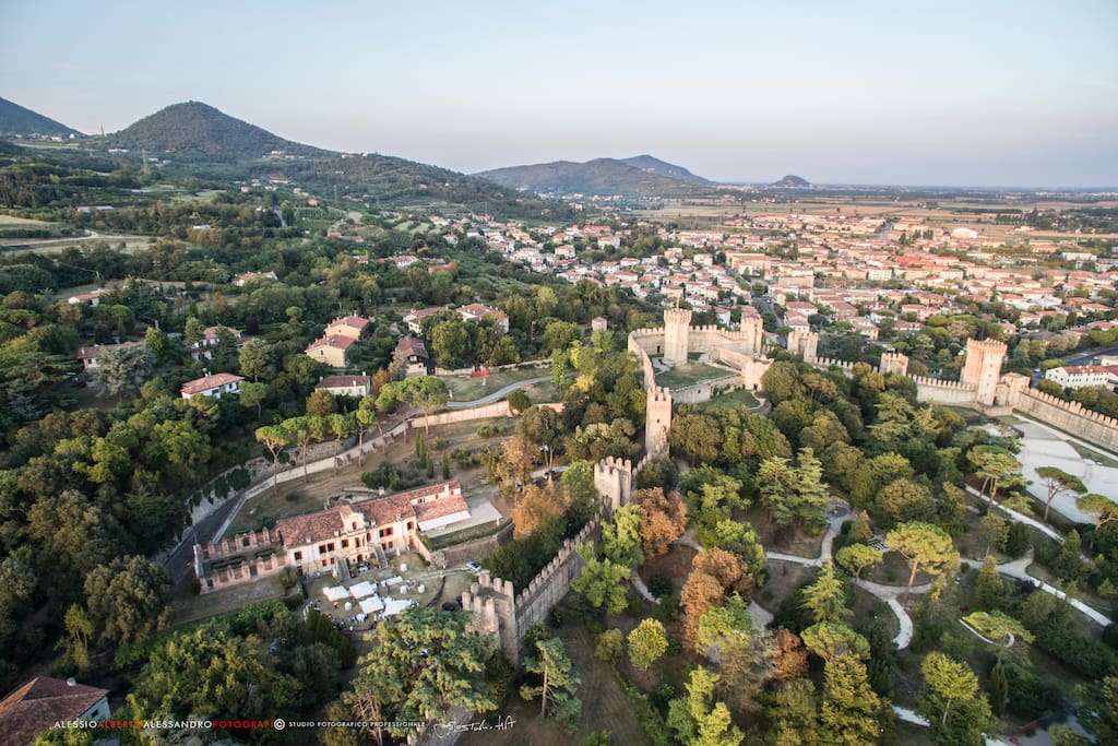 Next to a medieval castle