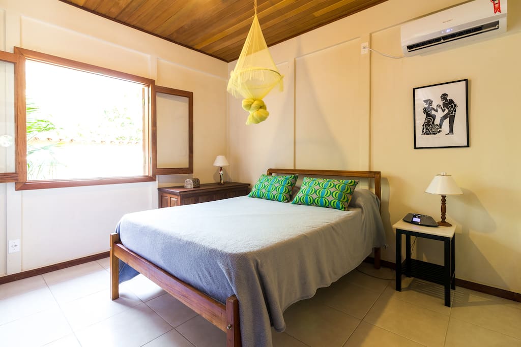 Ensuite room with AC and fan; sheets, towels + blankets provided