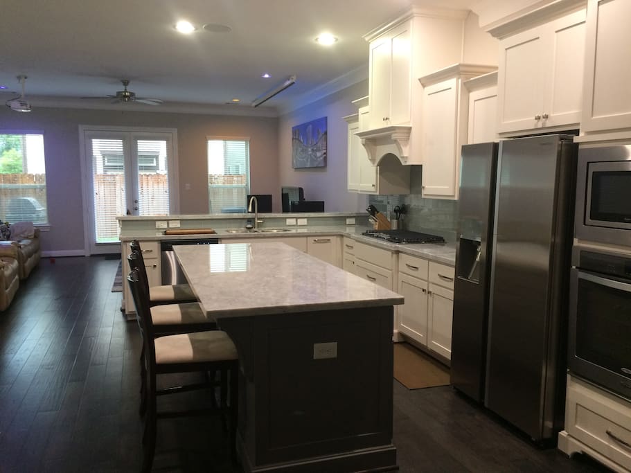 View from kitchen into living room