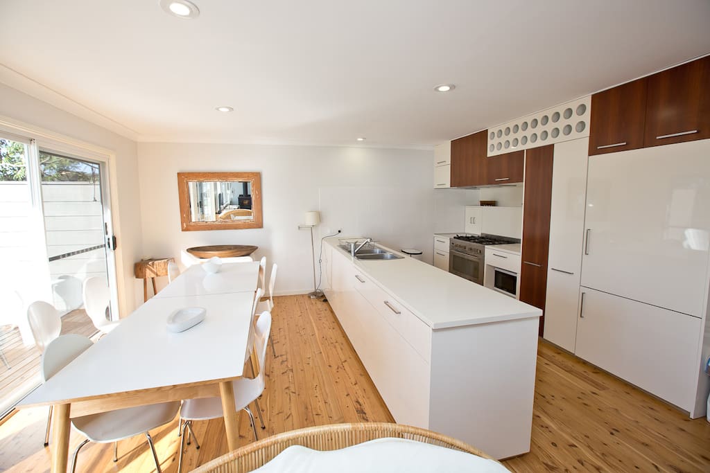 The sunny Kitchen and Dining areas - Booderee Lodge at Hyams Beach
