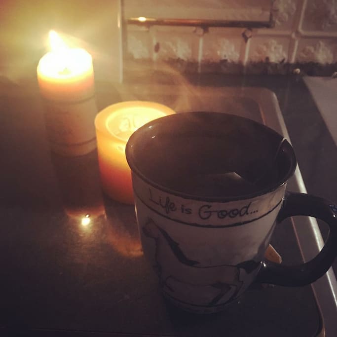 Enjoying a nice mug of tea