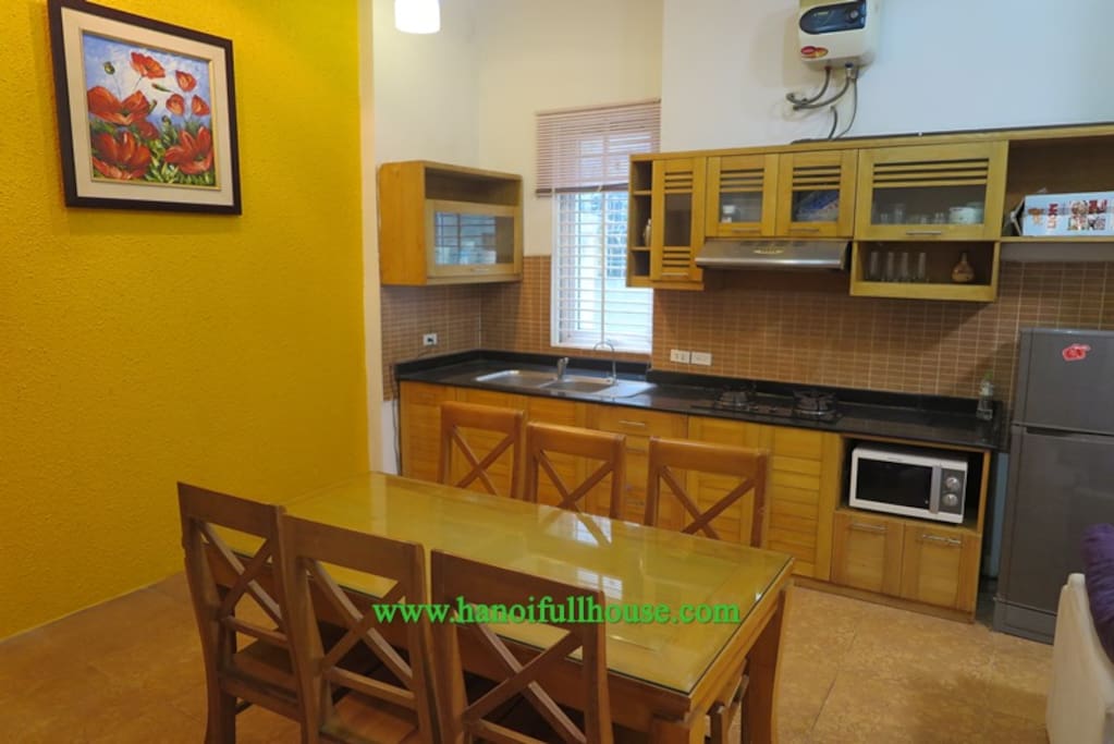 The kitchen and dining table - shared area
