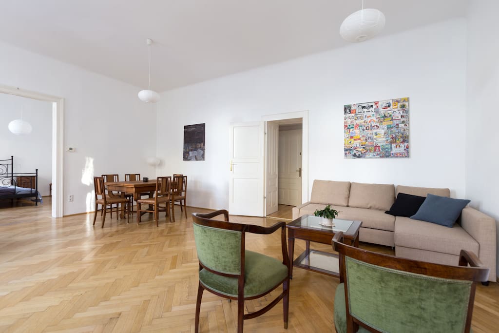 Living room with sofa bed