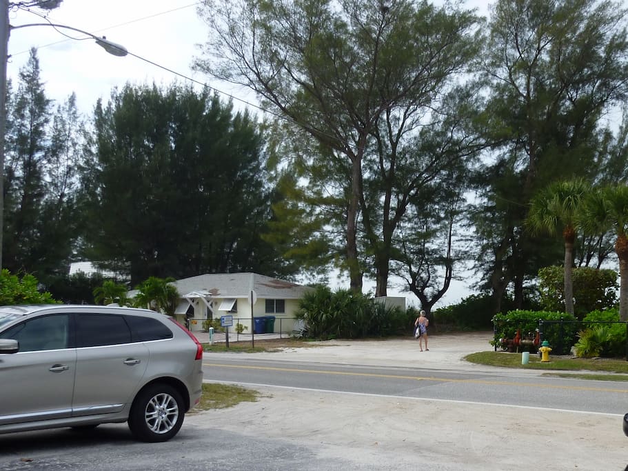 Beach is just accross the street