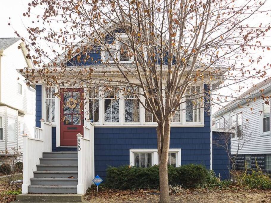 Private entrance visible on the right side of house.