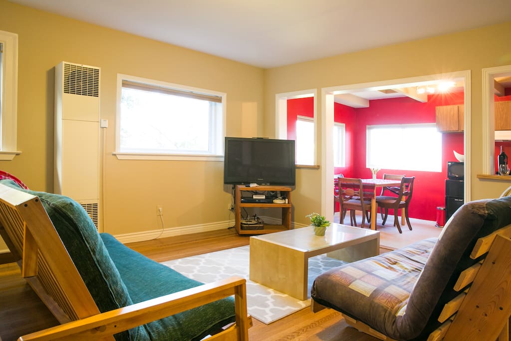 Lots of natural light in the kitchen and living room