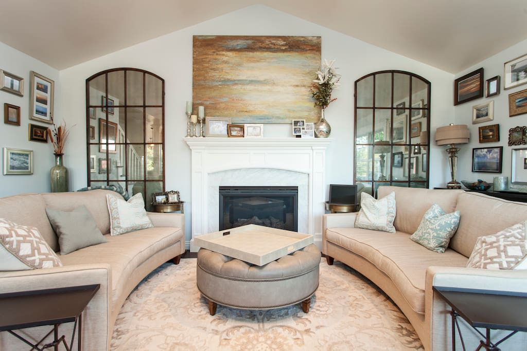Living area with gas fireplace