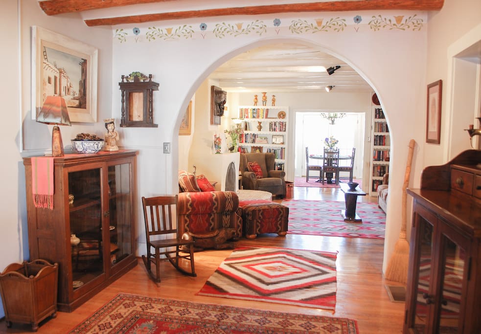Entry to Historic 3BR looking into living and dining room.