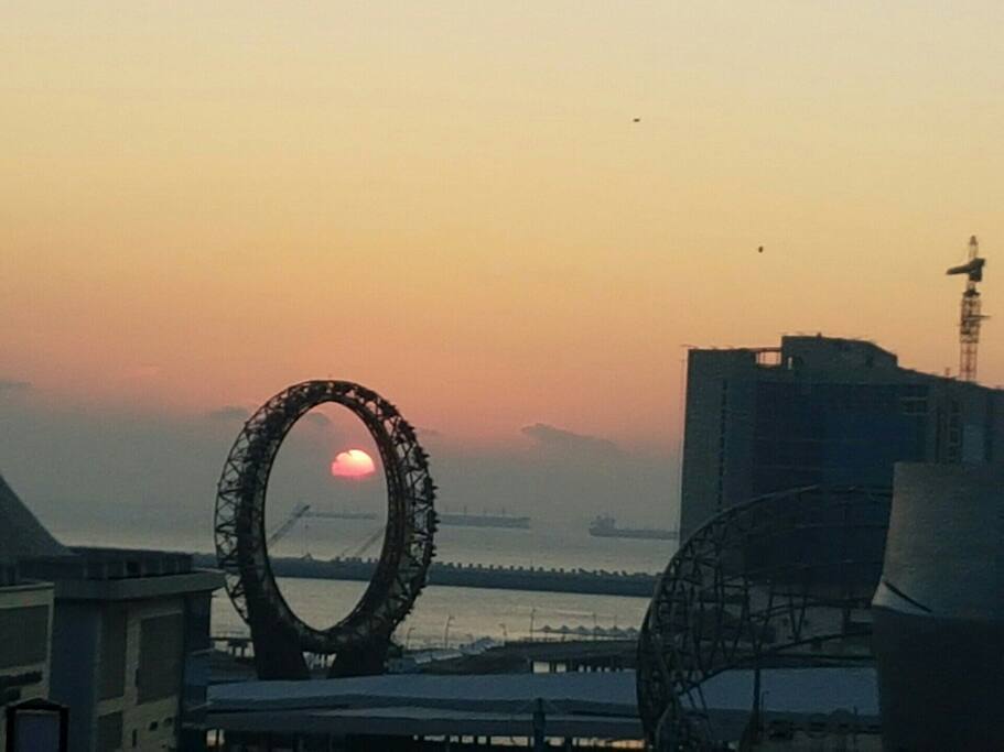 창밖으로본 일출