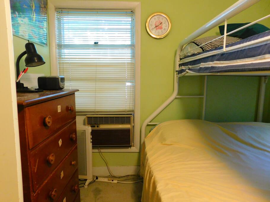 This is your bedroom.Full bed and twin bed on top.