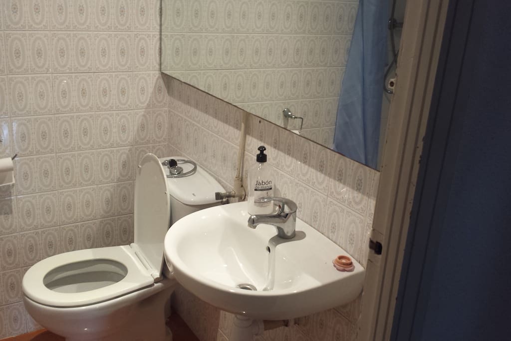 Guests bathroom with shower.