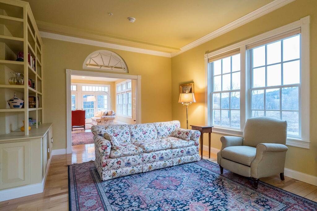 Enjoy the stunning living areas in this grand apartment, perfect for large groups!