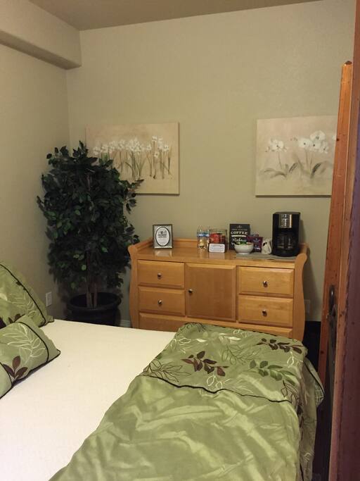 Private Bedroom - coffee maker available in room for use