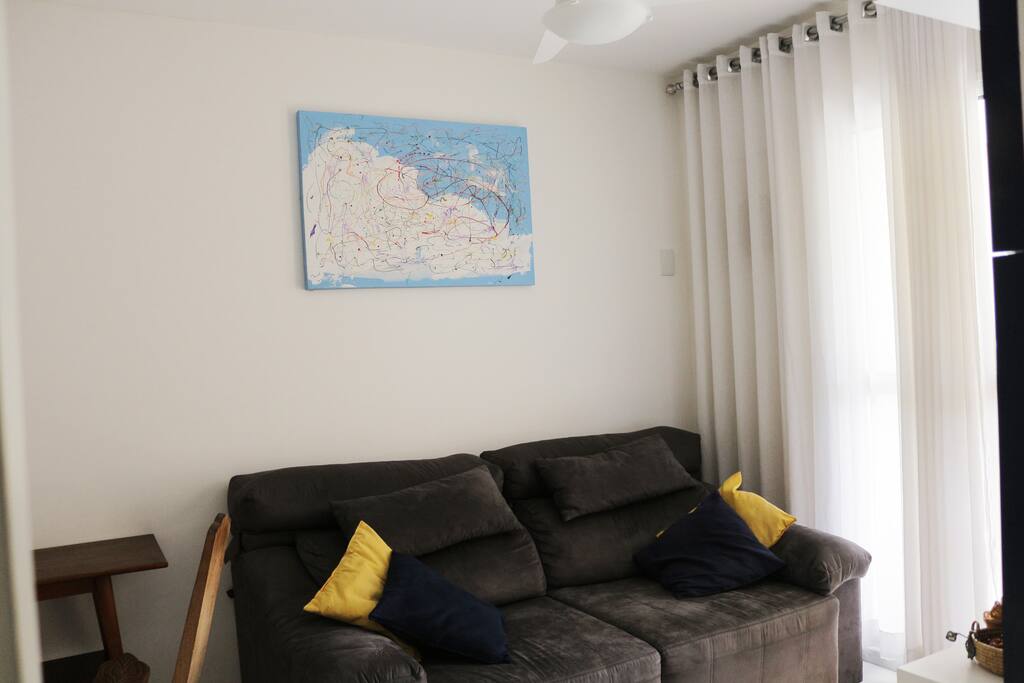 Sala, sofá, está fechado, aumenta 60cm
