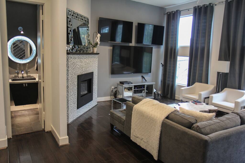 Living area and half bath