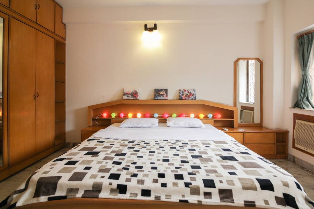 Bedroom has a large double bed