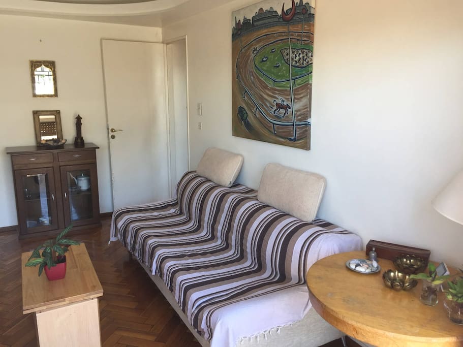Comfortable couch to rest or watch TV. Access to alleyway, bedrooms, toilet and study room