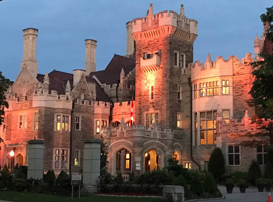 Casaloma by night...50 steps from the suite.