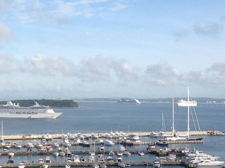 Vista do living e da suíte