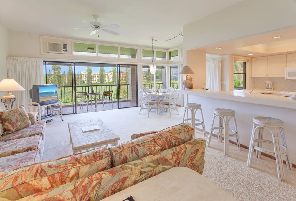 Spacious floor plan wth pull-out sofa and enough room for everyone in your party