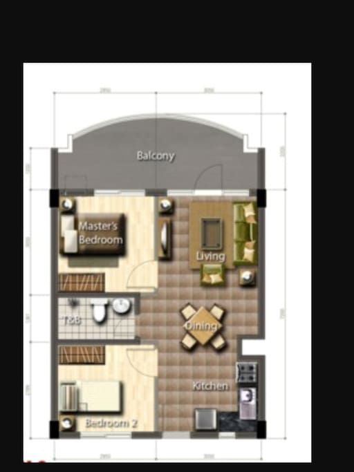 Living area, kitchen. Then two good size rooms.