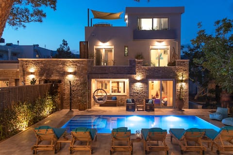Paradisos Pefka Villa: Heated Pool Treehouse Beach