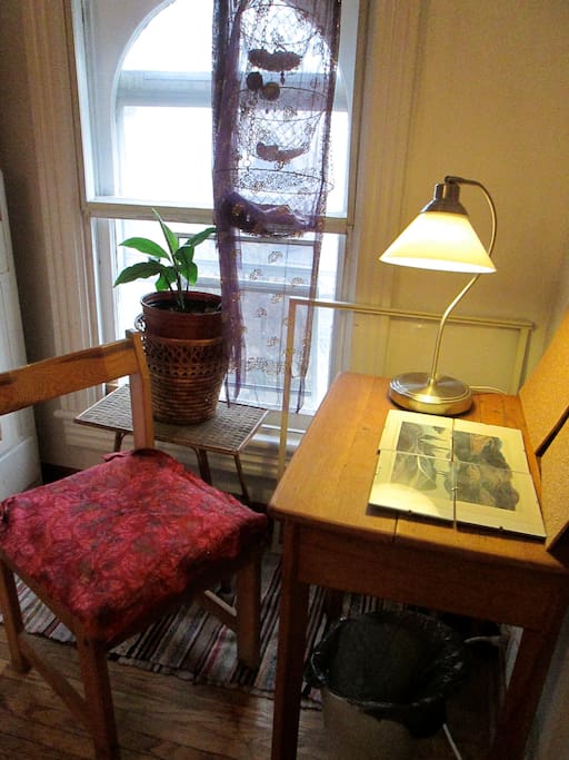 Desk and wifi by the window.