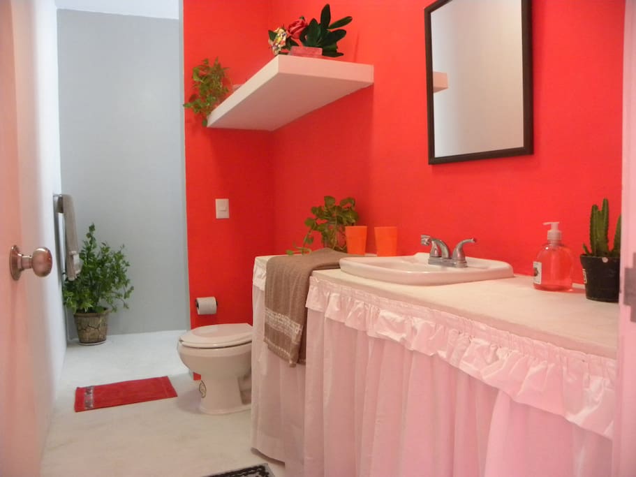 BIG AND EVERYDAY CLEANED SHARED BATHROOM WITH SHOWER