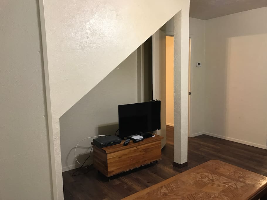 TV with cable in living room