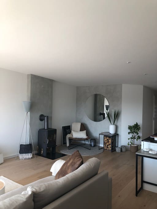 Living room with open kitchen