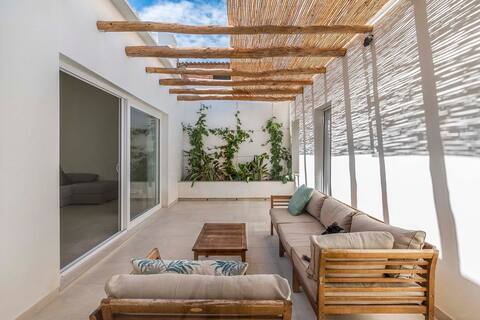 A nice house with an interior patio.