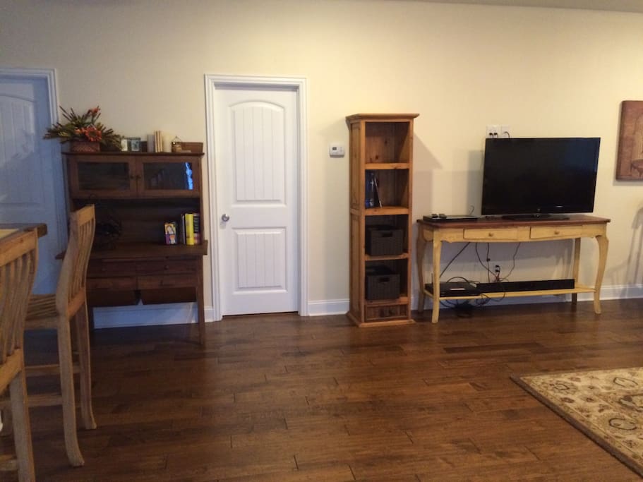 large TV with satellite channels
