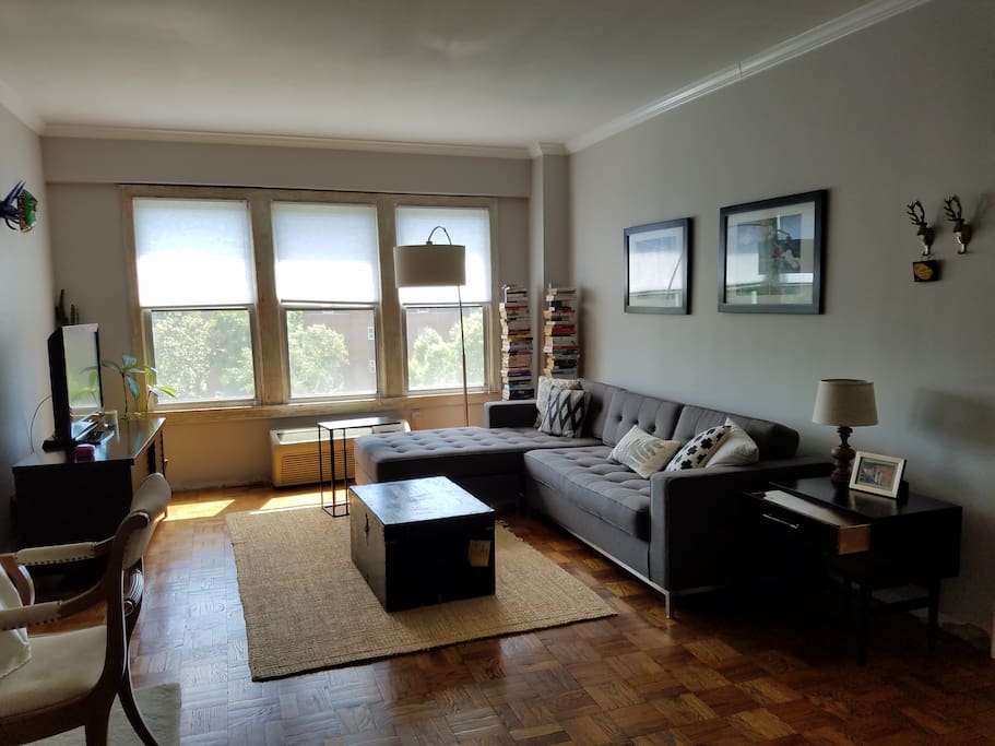 View from entry way. Open space concept between living and dining room.