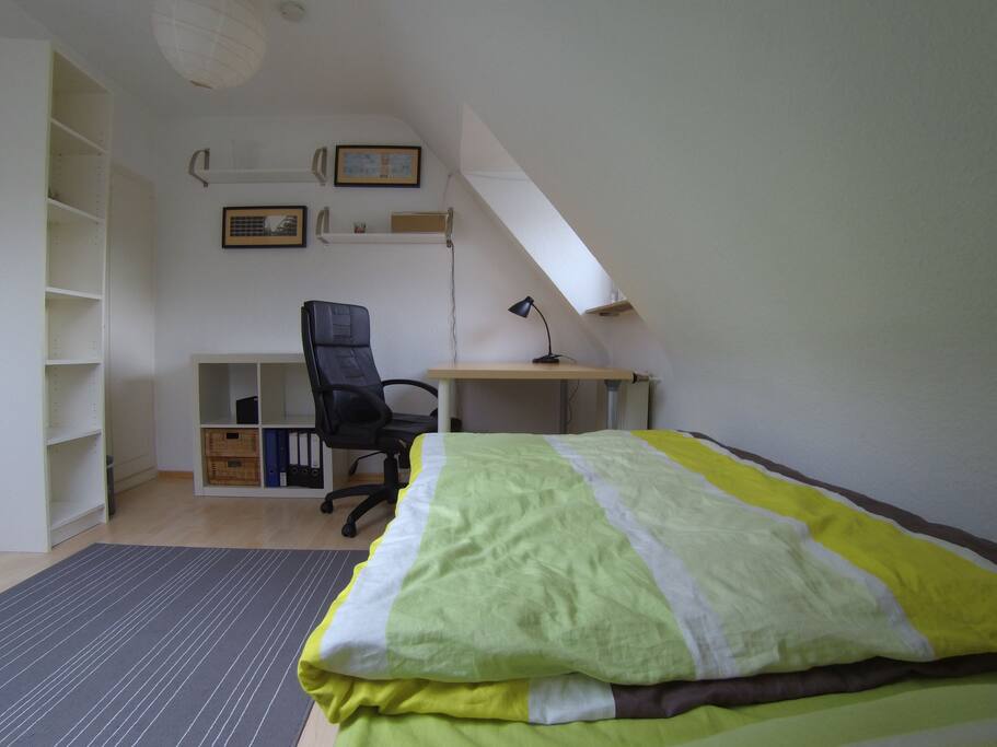 There are lots of storage spaces e.g. cupboards, shelf and chests of drawers