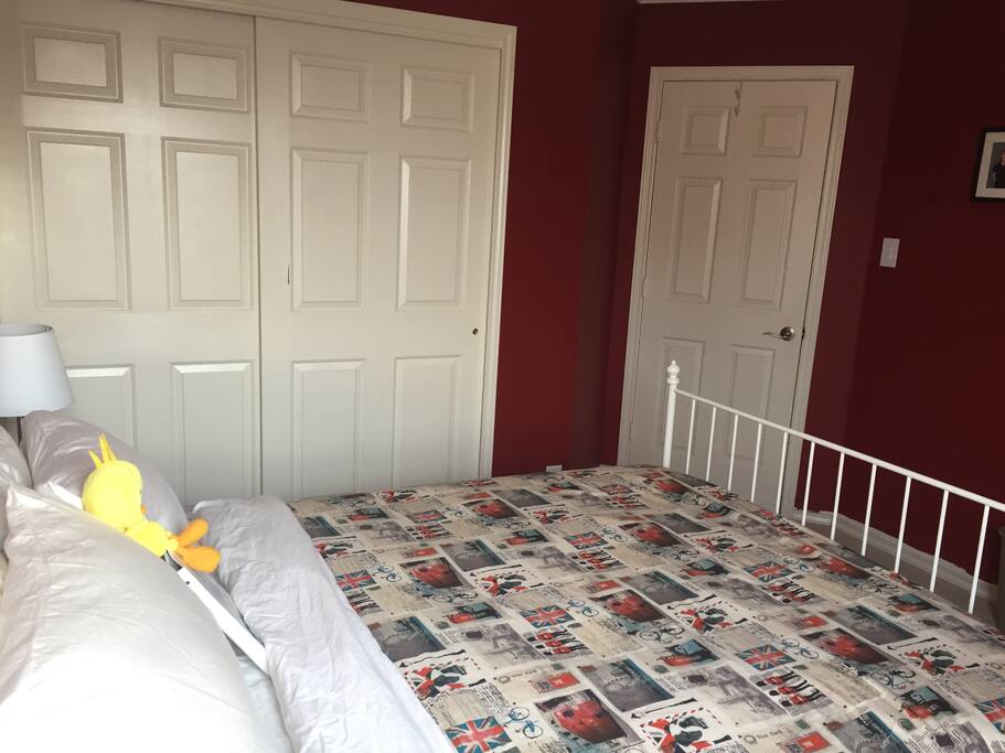 Privacy lock on bedroom door.