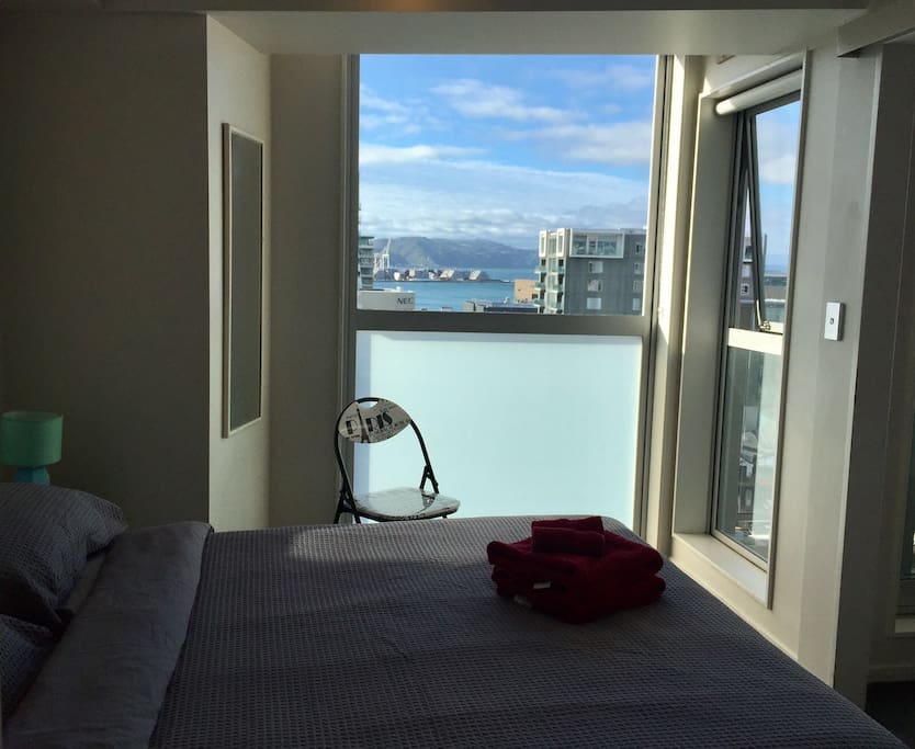 Wake up and enjoy the harbour view from the comfort of your cosy bed.