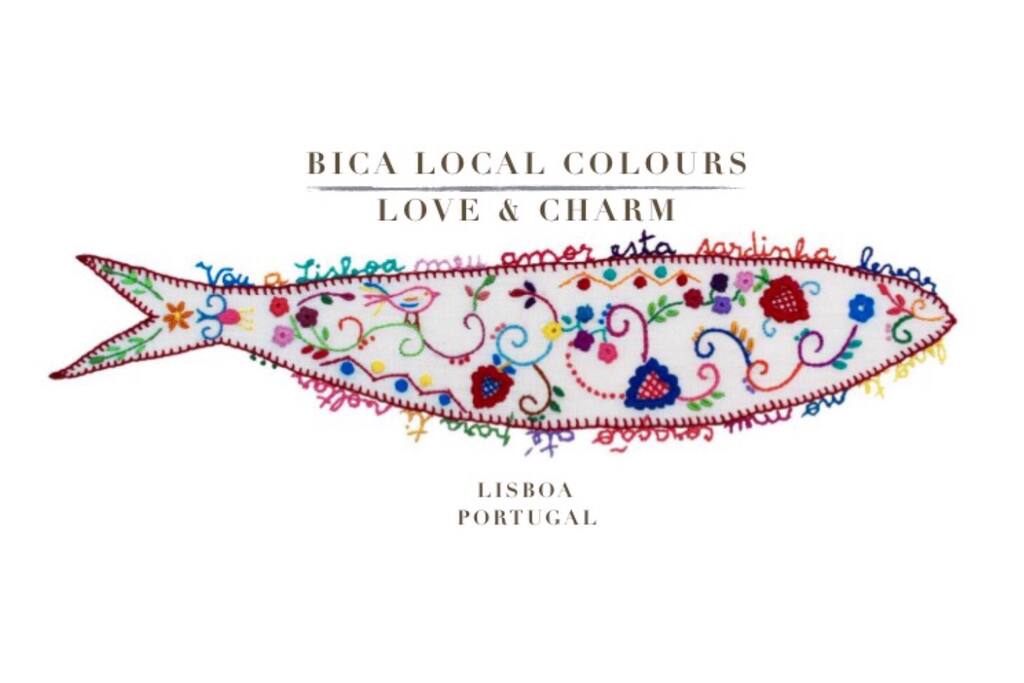 Bica Local Coulors Love & Charm Card "My Love, I'm going to Lisbon take this sardine. I take you in my heart, until to you return"